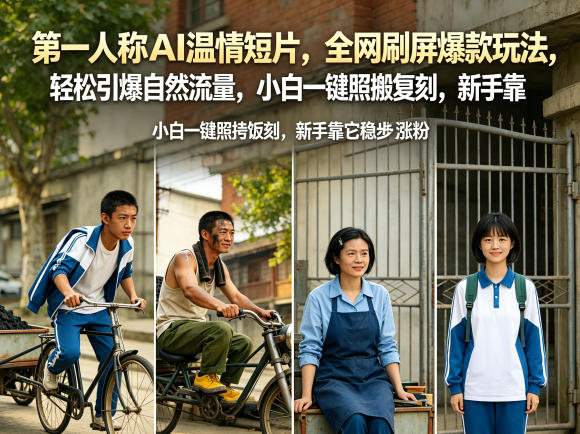 第一人称AI温情短片，全网刷屏爆款玩法，轻松引爆自然流量，小白一键照搬复刻，新手靠它稳步涨粉-520资源库