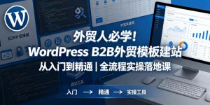 外贸人必学！WordPress B2B外贸模板建站从入门到精通｜全流程实操落地课-520资源库