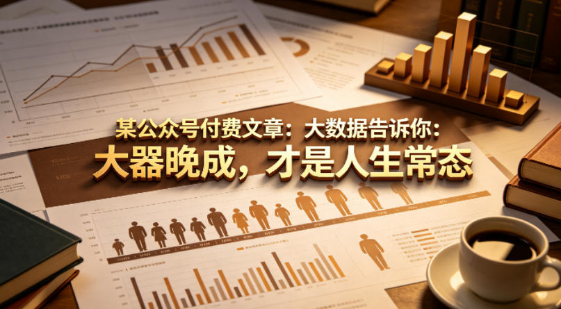 某公众号付费文章：大数据告诉你：大器晚成，才是人生常态-520资源库