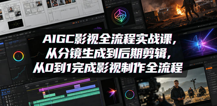 AIGC影视全流程实战课，从分镜生成到后期剪辑，从0到1完成影视制作全流程-520资源库