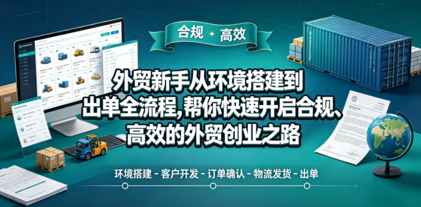外贸新手从环境搭建到出单全流程，帮你快速开启合规、高效的外贸创业之路-520资源库
