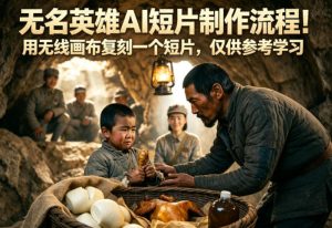 无名英雄AI短片制作流程！用无线画布复刻一个短片，仅供参考学习-520资源库