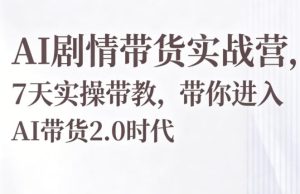 AI剧情带货实战营，7天实操带教，带你进入AI带货2.0时代-520资源库