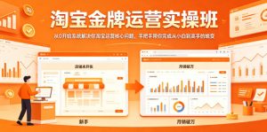淘宝金牌运营实操班，从0开始系统解决你淘宝运营核心问题，手把手带你完成从小白到高手的蜕变-520资源库