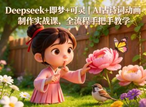 Deepseek+即梦+可灵｜AI古诗词动画制作实战课，全流程手把手教学-520资源库
