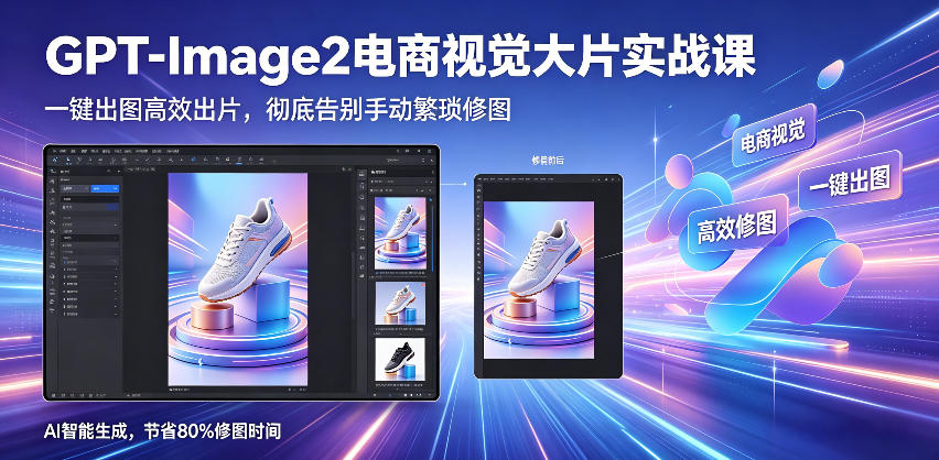 GPT-Image2电商视觉大片实战课，一键出图高效出片，彻底告别手动繁琐修图-520资源库