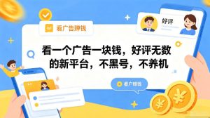 看一个广告一块钱，好评无数的新平台，不黑号，不养机，一部手机一天撸几十，可矩阵【揭秘】-520资源库