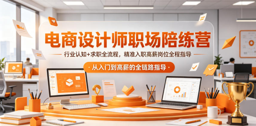 电商设计师职场陪练营，行业认知+求职全流程，精准入职高薪岗位全程指导-520资源库