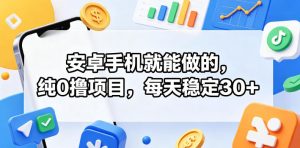 安卓手机就能做的，纯0撸项目，每天稳定30+-520资源库