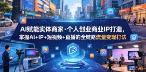 AI赋能实体商家·个人创业商业IP打造，掌握AI+IP+短视频+直播的全链路流量变现打法-520资源库