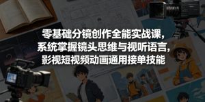 零基础分镜创作全能实战课，系统掌握镜头思维与视听语言，影视短视频动画通用接单技能-520资源库