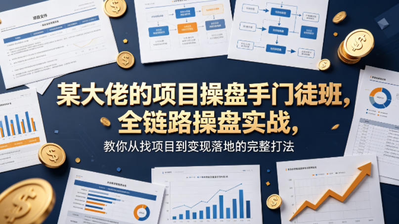 某大佬的项目操盘手门徒班，全链路操盘实战，教你从找项目到变现落地的完整打法-520资源库