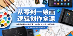 从零到一绘画逻辑创作全课，多软件通用绘画技法，吃透人体结构与造型设计，零基础轻松进阶接单变现-520资源库