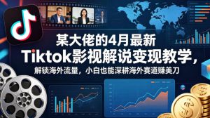 某大佬的4月最新Tiktok影视解说变现教学，解锁海外流量，小白也能深耕海外赛道賺美刀（更新）-520资源库