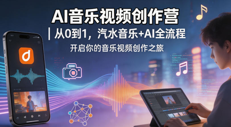 AI音乐视频创作营｜从0到1，汽水音乐+AI全流程，开启你的音乐视频创作之旅-520资源库