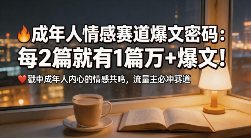 公众号流量主成年人情感心理赛道，流量最大，受众最广的主流赛道之一，平均每2篇就有1篇万爆文章-520资源库