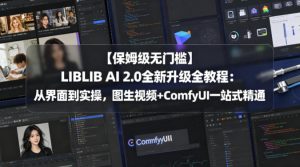 【保姆级无门槛】LIBLIB AI 2.0全新升级全教程：从界面到实操，图生视频+ComfyUI一站式精通-520资源库