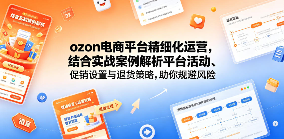 ozon电商平台精细化运营，结合实战案例解析平台活动、促销设置与退货策略，助你规避风险、提升销量-520资源库