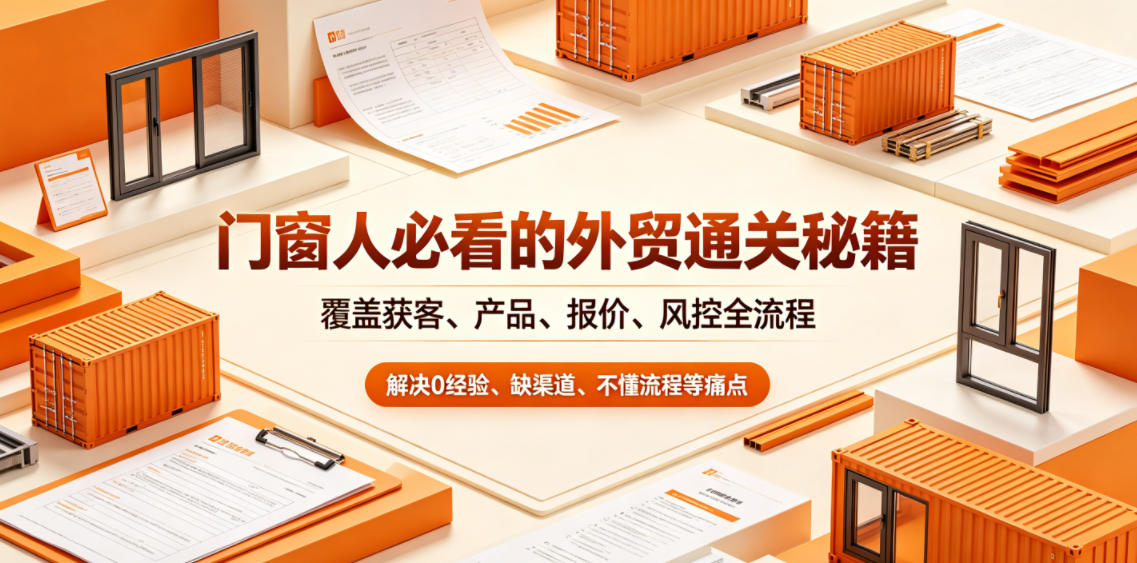 门窗人必看的外贸通关秘籍，块覆盖获客、产品、报价、风控全流程，解决0经验、缺渠道、不懂流程等痛点-520资源库