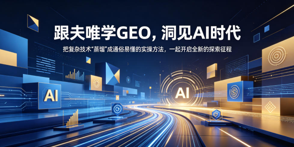 跟夫唯学GEO，洞见AI时代，把复杂技术“蒸馏”成通俗易懂的实操方法，一起开启全新的探索征程-520资源库